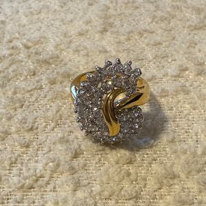 Elegant Gold and Silver tone Knot Ring